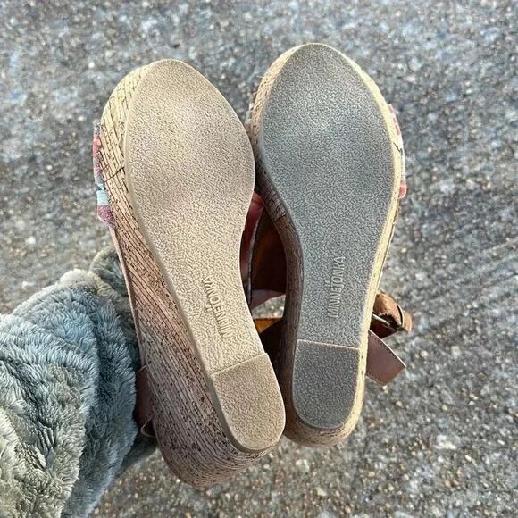 Minnetonka Duffy Tribal Aztec Wedge Leather Sandals Women’s Sz 8 - Picture 7 of 9